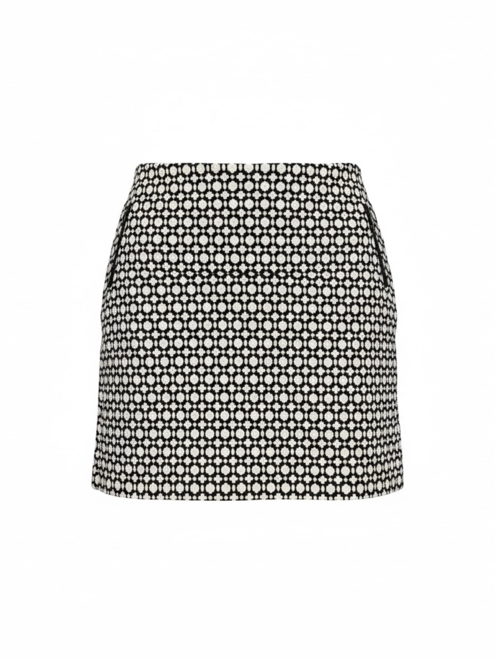 Kenar Black and White Geo-Print Mini Skirt